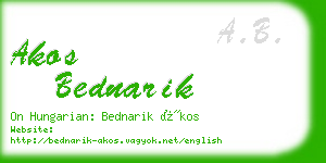 akos bednarik business card